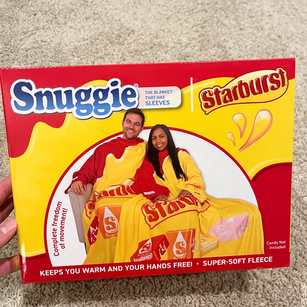 Snuggie Starburst Candy Bar 71 x 54" Super Soft Fleece Blanket that has Sleeves